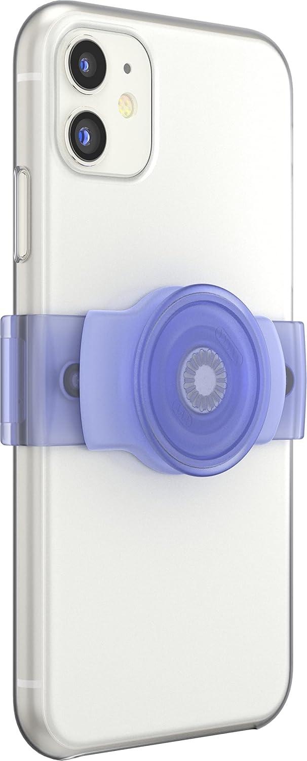 imagePopSockets Phone Grip Slide for Phones and Cases Sliding Phone Grip with Expanding Kickstand Clear on WhiteDeep Periwinkle