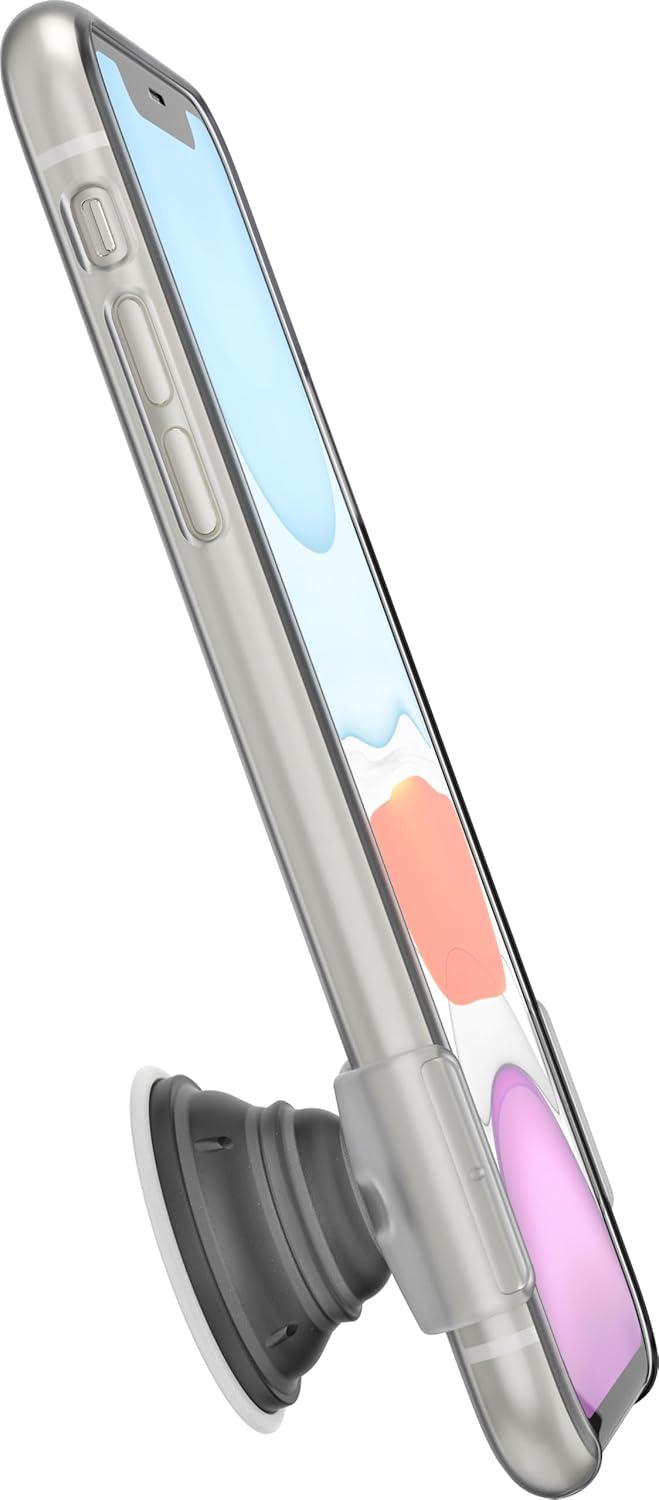 imagePopSockets Phone Grip Slide for Phones and Cases Sliding Phone Grip with Expanding Kickstand Clear on WhiteWhite Stretch