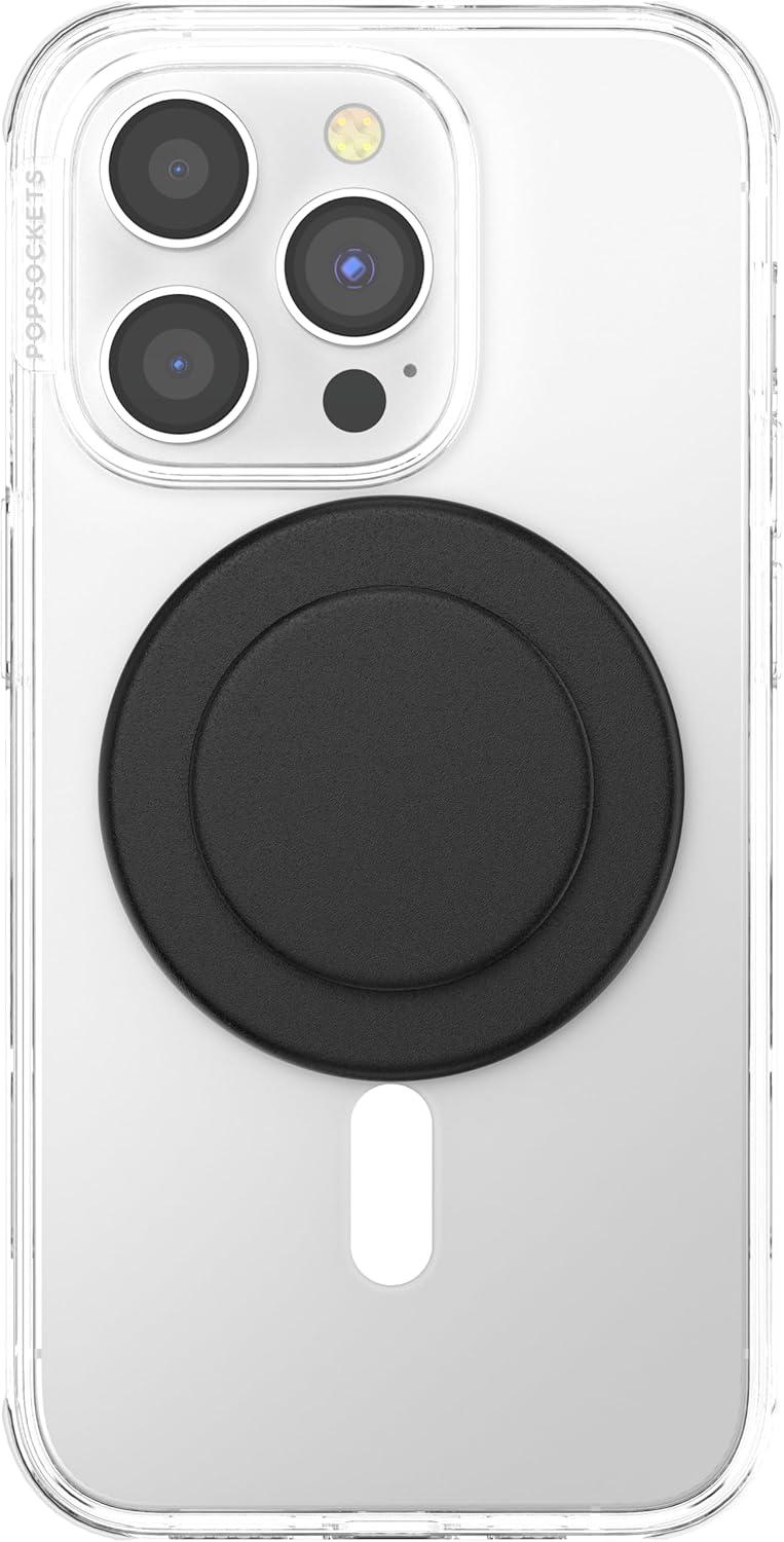 imagePopSockets Phone Grip for MagSafe with Kickstand Magnetic Stand Swappable Top Secure Hold for iPhone MagSafe Cases Phone amp Tablet Grip Plant Based Black