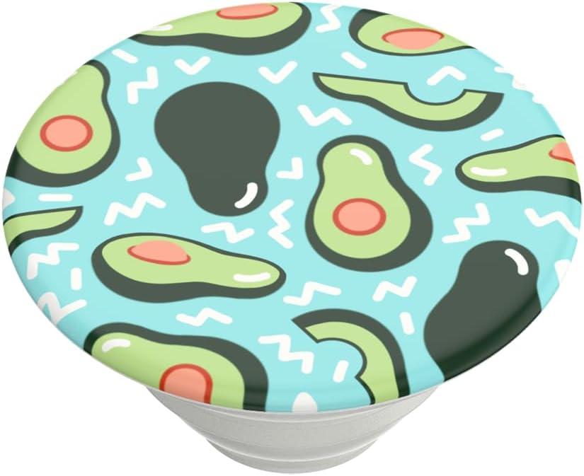 imagePopSockets Phone Grip with Expanding Kickstand Adhesive Grip Happy BluesAvocado Blue