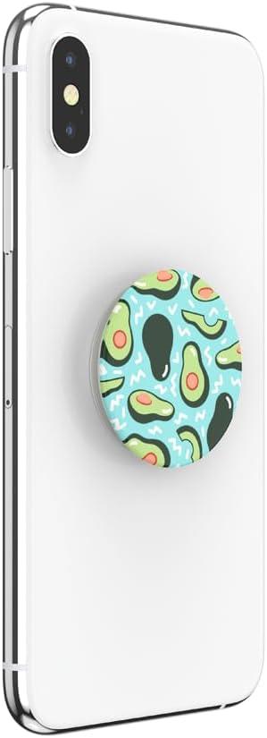 imagePopSockets Phone Grip with Expanding Kickstand Adhesive Grip Happy BluesAvocado Blue