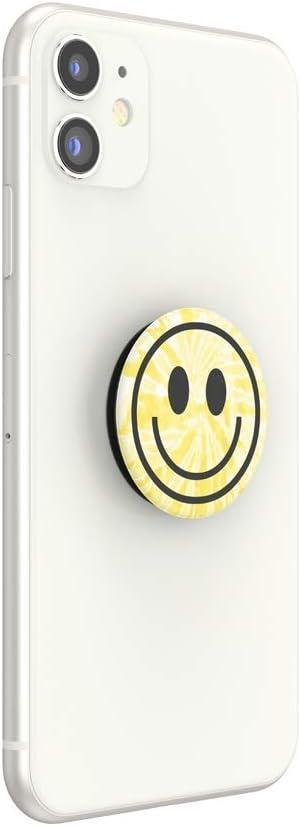 imagePopSockets Phone Grip with Expanding Kickstand Adhesive Grip Happy BluesTie Dye Smiley