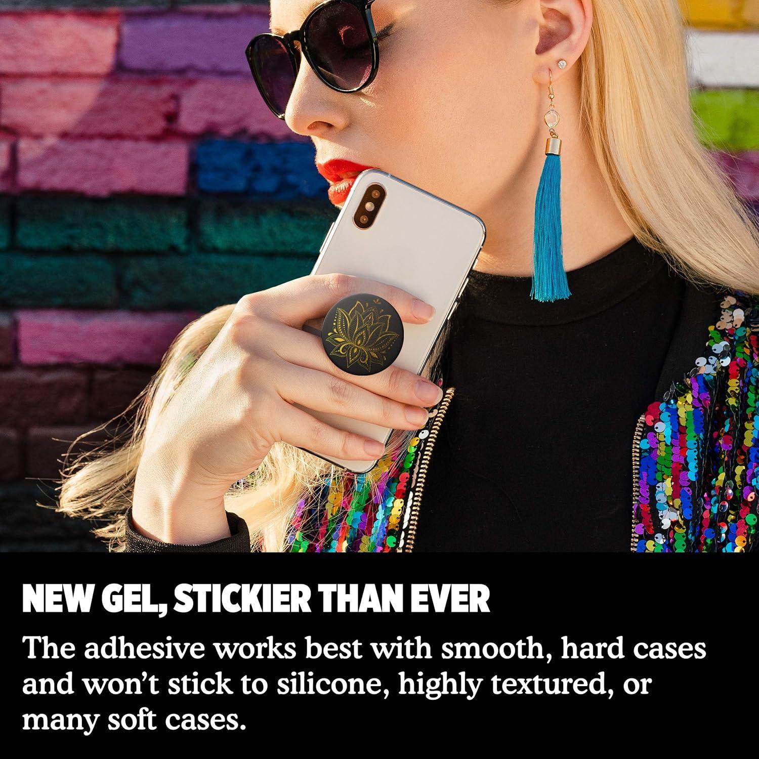 imagePopSockets Phone Grip with Expanding Kickstand Adhesive Grip Rose Gold Lutz MarbleBlack Prana