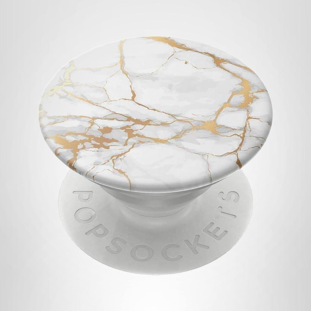 imagePopSockets Phone Grip with Expanding Kickstand Adhesive Grip Rose Gold Lutz MarbleGold Marble