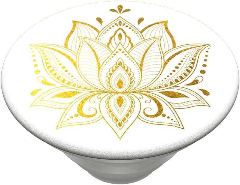 imagePopSockets Phone Grip with Expanding Kickstand Adhesive Grip Rose Gold Lutz MarbleGolden Prana