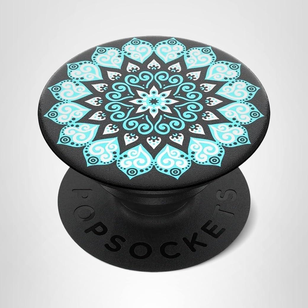 imagePopSockets Phone Grip with Expanding Kickstand Adhesive Grip Rose Gold Lutz MarbleMandala Sky