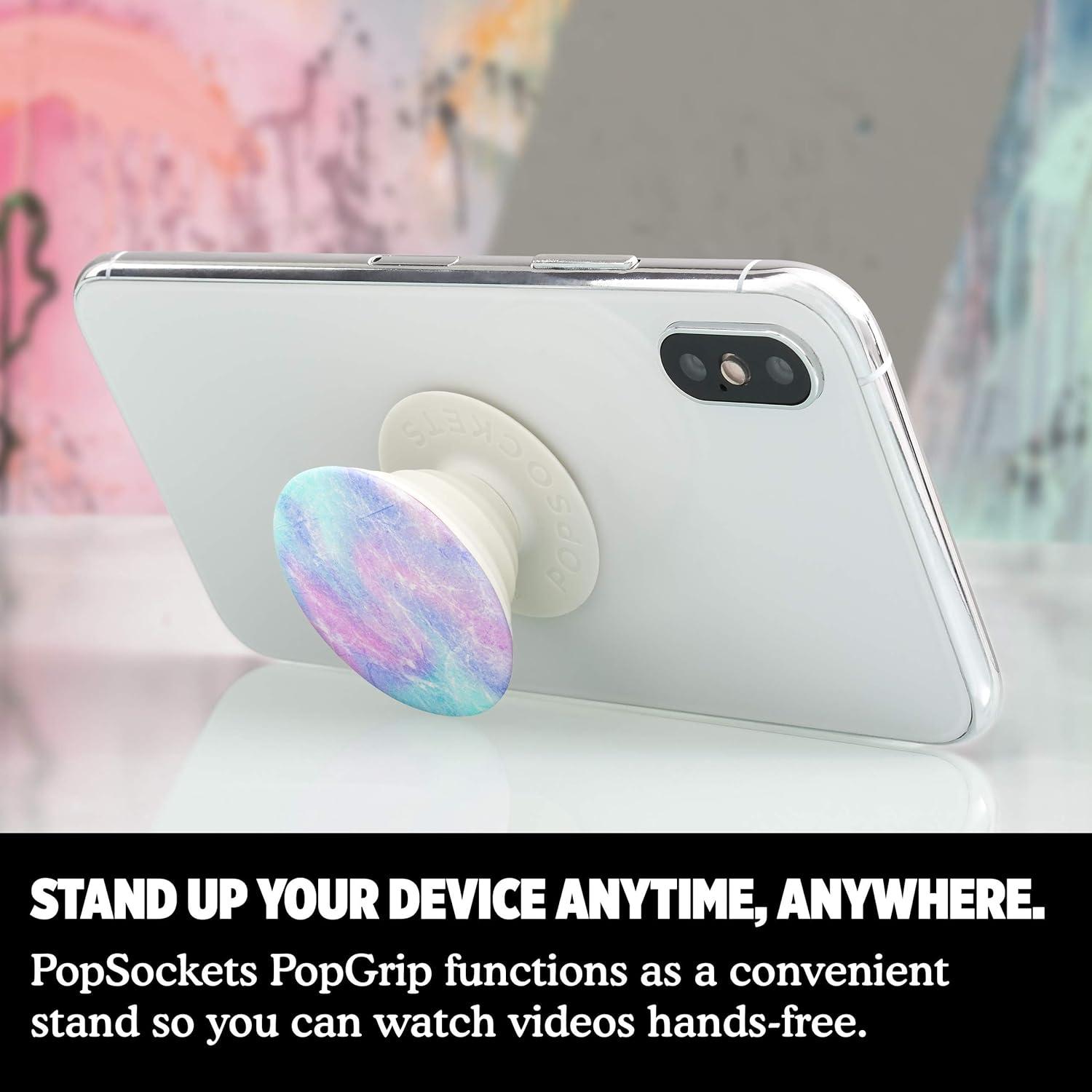 imagePopSockets Phone Grip with Expanding Kickstand Adhesive Grip Rose Gold Lutz MarbleOpal Glow