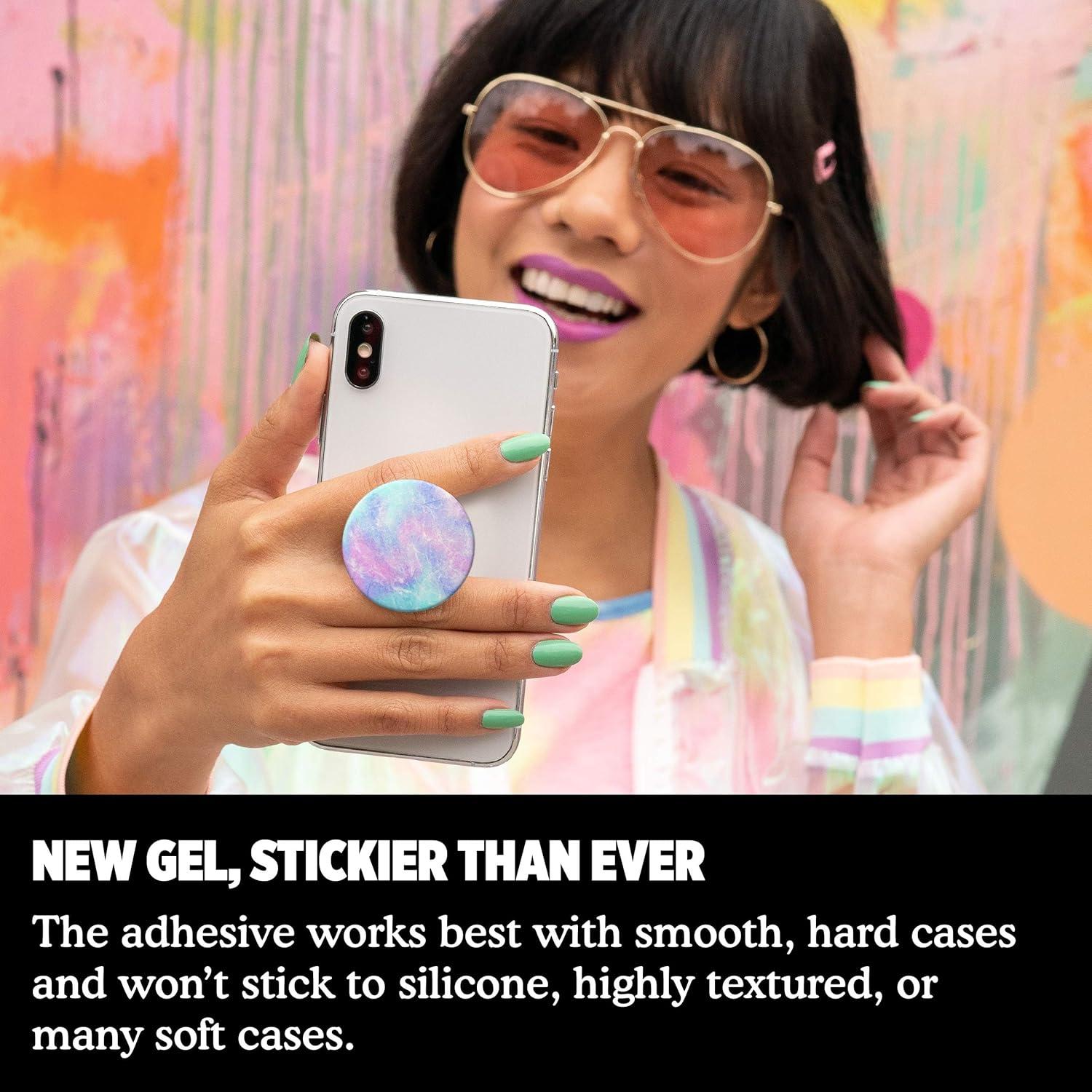 imagePopSockets Phone Grip with Expanding Kickstand Adhesive Grip Rose Gold Lutz MarbleOpal Glow