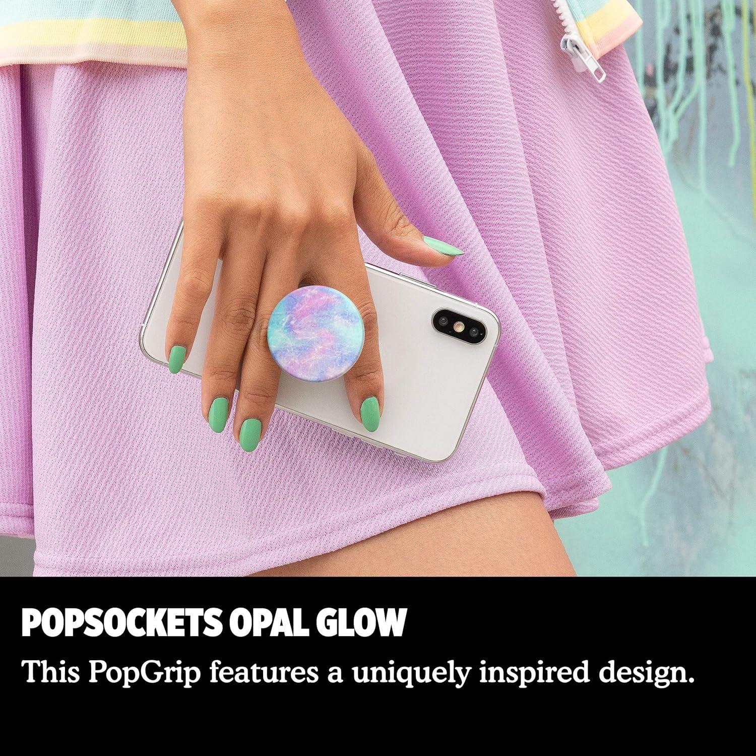 imagePopSockets Phone Grip with Expanding Kickstand Adhesive Grip Rose Gold Lutz MarbleOpal Glow