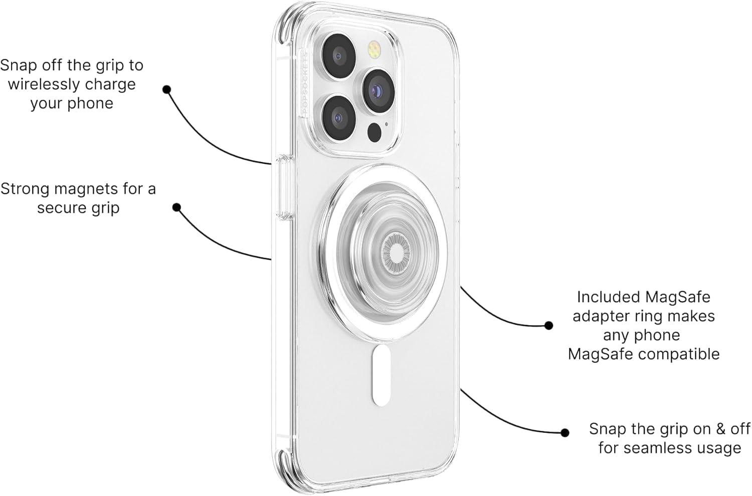 imagePopSockets Phone Grip with Expanding Kickstand Adhesive Grip Glitter PopGrip Star FireClear