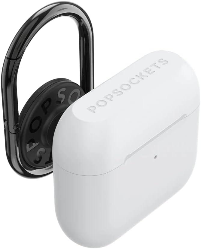 imagePopSockets PopGrip AirPods Pro Holder Keychain AirPod Pro Case Phone Grip Holder Gunmetal White