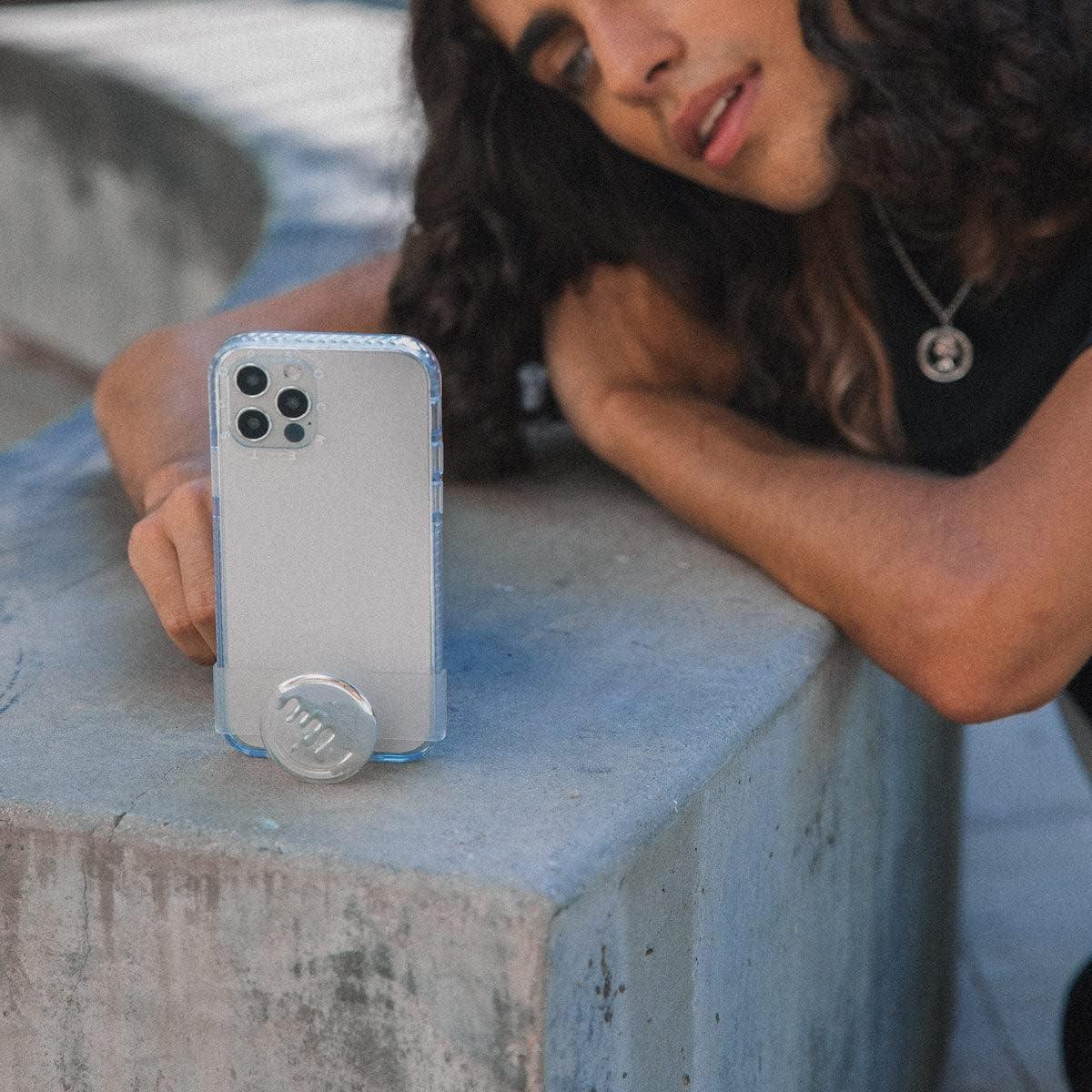 imagePopSockets iPhone 13 Case with Phone Grip and Slide Phone Case for iPhone 13 Clear