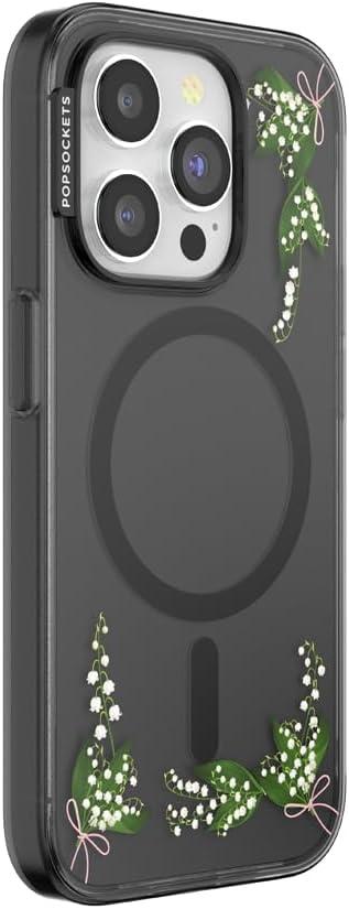 imagePopSockets iPhone 14 Pro Max Case with MagSafe Phone Case for iPhone 14 Pro Max Grip Sold Separately Wireless Charging Compatible Doily LifeLily of the Valley