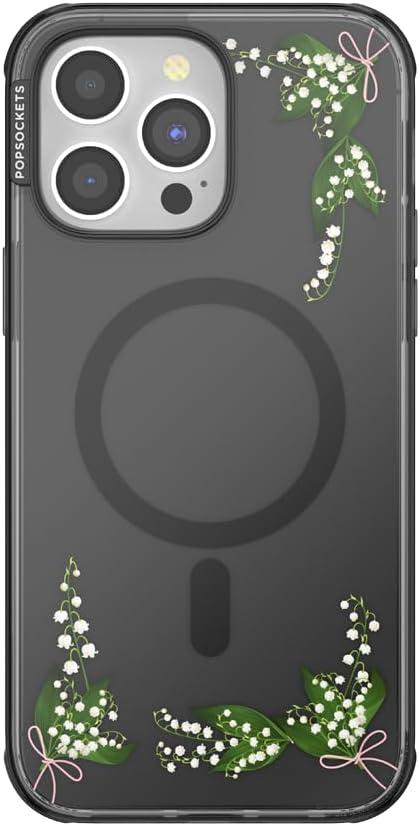 imagePopSockets iPhone 14 Pro Max Case with MagSafe Phone Case for iPhone 14 Pro Max Grip Sold Separately Wireless Charging Compatible Doily LifeLily of the Valley
