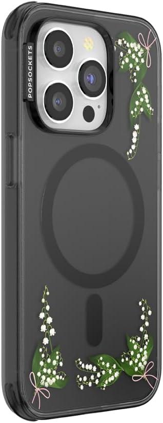 imagePopSockets iPhone 14 Pro Max Case with MagSafe Phone Case for iPhone 14 Pro Max Grip Sold Separately Wireless Charging Compatible Doily LifeLily of the Valley