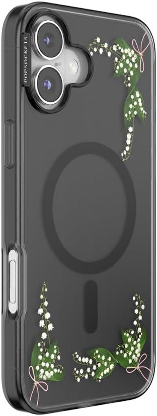 imagePopSockets iPhone 14 Pro Max Case with MagSafe Phone Case for iPhone 14 Pro Max Grip Sold Separately Wireless Charging Compatible Doily LifeLily of the Valley