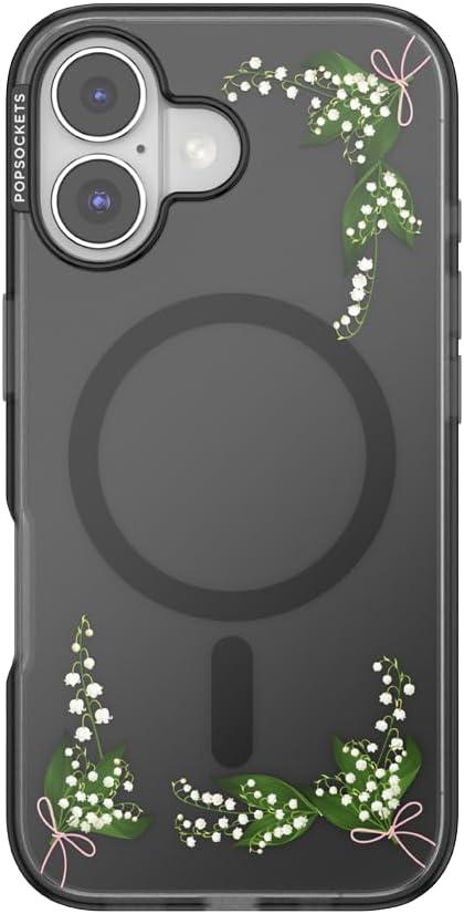 imagePopSockets iPhone 14 Pro Max Case with MagSafe Phone Case for iPhone 14 Pro Max Grip Sold Separately Wireless Charging Compatible Doily LifeLily of the Valley