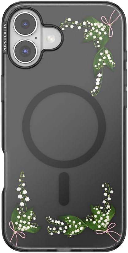 imagePopSockets iPhone 14 Pro Max Case with MagSafe Phone Case for iPhone 14 Pro Max Grip Sold Separately Wireless Charging Compatible Doily LifeLily of the Valley