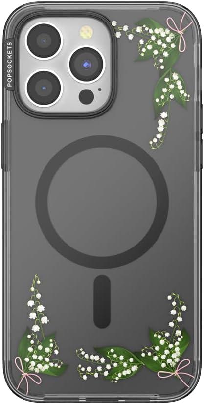 imagePopSockets iPhone 14 Pro Max Case with MagSafe Phone Case for iPhone 14 Pro Max Grip Sold Separately Wireless Charging Compatible Doily LifeLily of the Valley