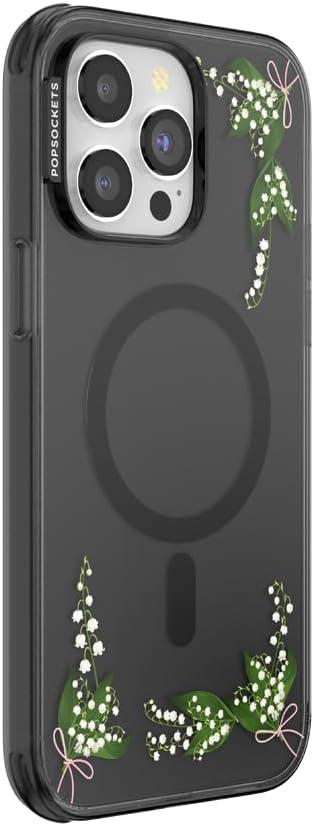 imagePopSockets iPhone 14 Pro Max Case with MagSafe Phone Case for iPhone 14 Pro Max Grip Sold Separately Wireless Charging Compatible Doily LifeLily of the Valley