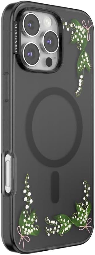 imagePopSockets iPhone 14 Pro Max Case with MagSafe Phone Case for iPhone 14 Pro Max Grip Sold Separately Wireless Charging Compatible Doily LifeLily of the Valley