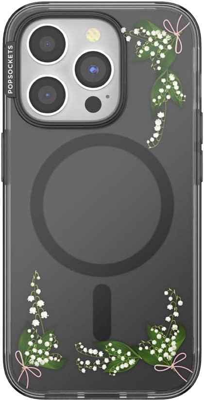 imagePopSockets iPhone 14 Pro Max Case with MagSafe Phone Case for iPhone 14 Pro Max Grip Sold Separately Wireless Charging Compatible Doily LifeLily of the Valley