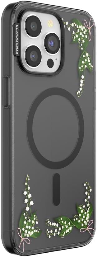 imagePopSockets iPhone 14 Pro Max Case with MagSafe Phone Case for iPhone 14 Pro Max Grip Sold Separately Wireless Charging Compatible Doily LifeLily of the Valley