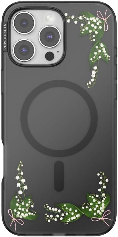 imagePopSockets iPhone 14 Pro Max Case with MagSafe Phone Case for iPhone 14 Pro Max Grip Sold Separately Wireless Charging Compatible Doily LifeLily of the Valley