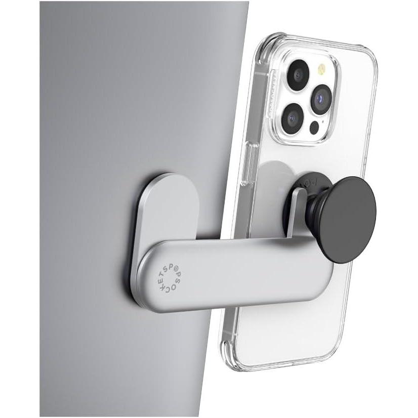 imagePopSockets Laptop Mount for Phone Grip Phone Mount Device Holder for Laptop BlackSilver