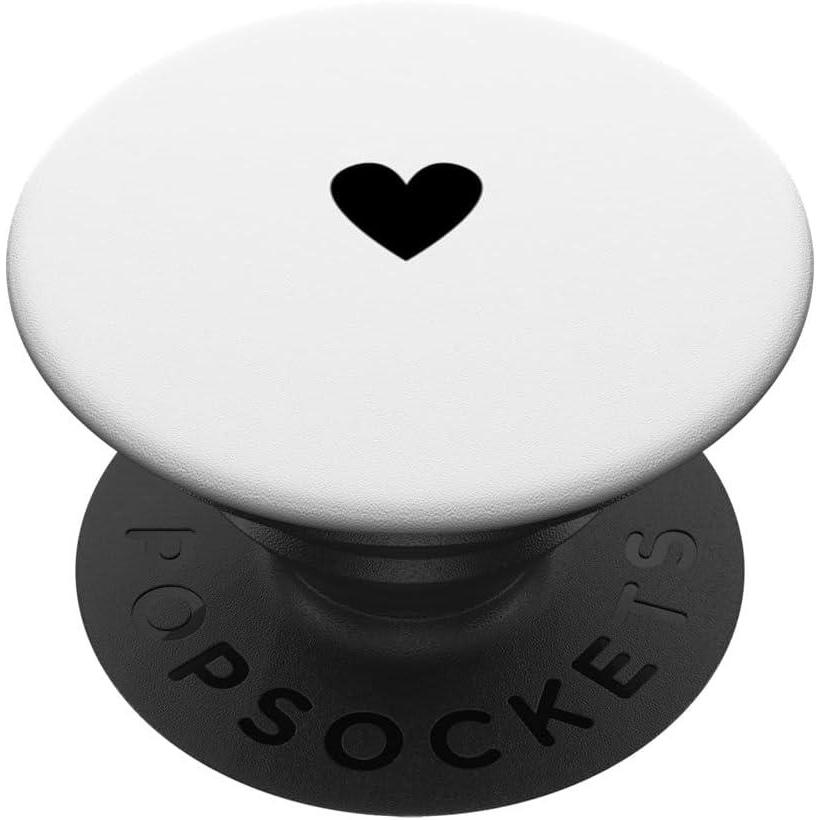 imagePopSockets Phone Grip Heart PopSocket BampW Heart PopSockets PopGrip for MagSafeAdhesive PopGrip
