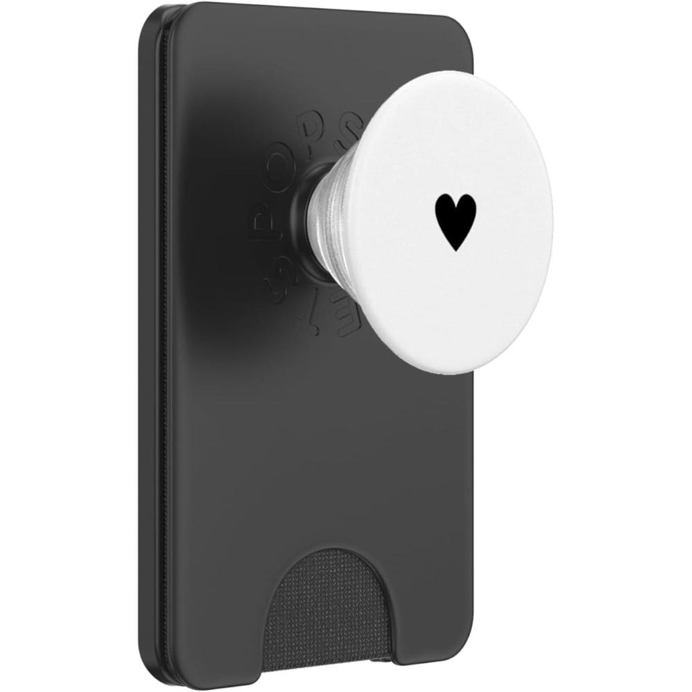 imagePopSockets Phone Grip Heart PopSocket BampW Heart PopSockets PopGrip for MagSafeMagnetic PopWallet