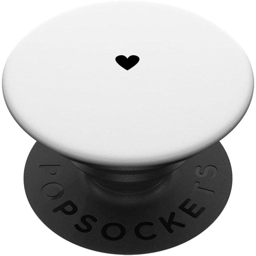 imagePopSockets Phone Grip Heart Cute Small Black Heart PopSockets PopGrip for MagSafeAdhesive PopGrip