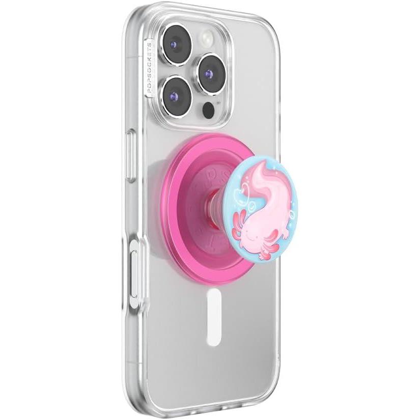 imagePopSockets Phone Grip for MagSafe with Kickstand Magnetic Stand Swappable Top Secure Hold for iPhone MagSafe Cases Phone amp Tablet Grip  Dusty RoseAxel Rose