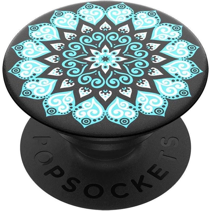 imagePopSockets Phone Grip with Expanding Kickstand Adhesive Grip Rose Gold Lutz MarbleMandala Sky