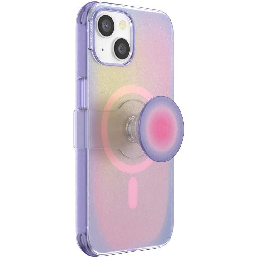 imagePopSockets iPhone 14 Pro Max Case with Phone Grip and Slide Compatible with MagSafe Phone Case for iPhone 14 Pro Max Wireless Charging Compatible Translucent BlackAura