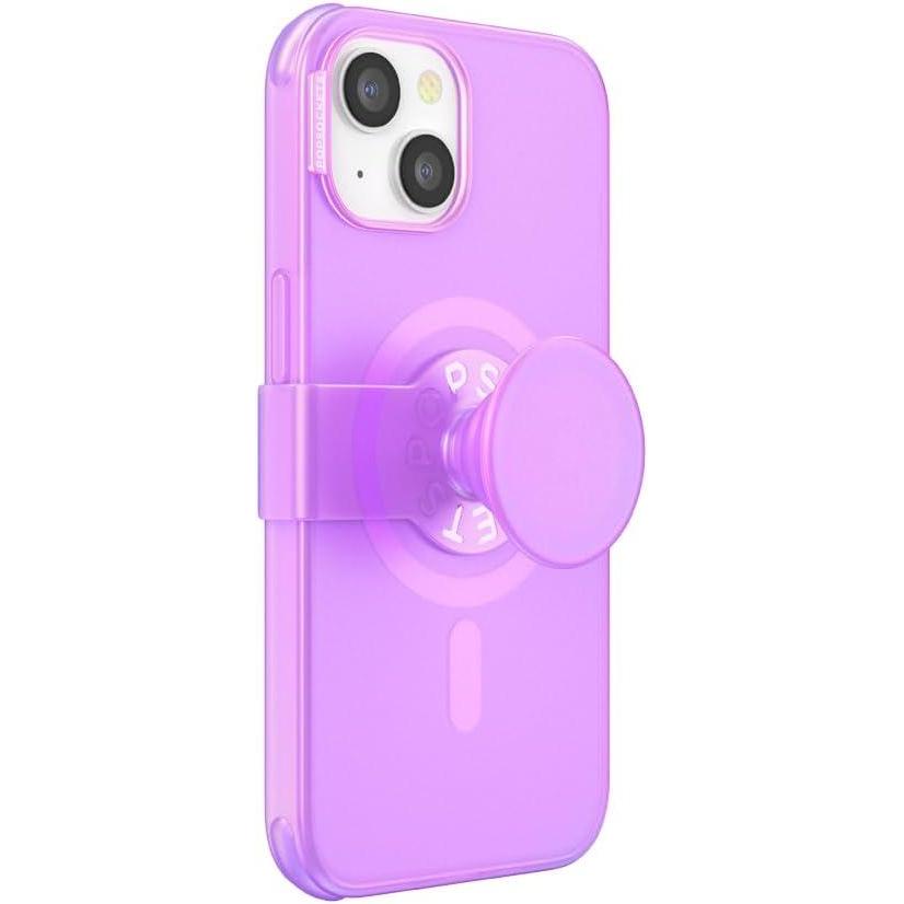 imagePopSockets iPhone 14 Pro Max Case with Phone Grip and Slide Compatible with MagSafe Phone Case for iPhone 14 Pro Max Wireless Charging Compatible Translucent BlackPink