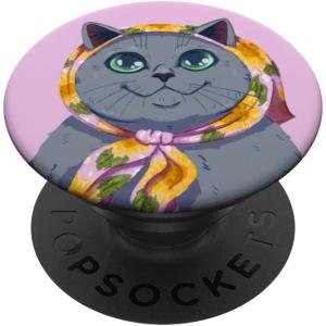 PopSockets Phone Grip – Cat PopSocket – Granny Cat PopSockets Adhesive PopGrip(Adhesive PopGrip)