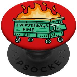 PopSockets Phone Grip – Funny PopSocket – Everythings Fine PopSockets Adhesive PopGrip(Adhesive PopGrip)