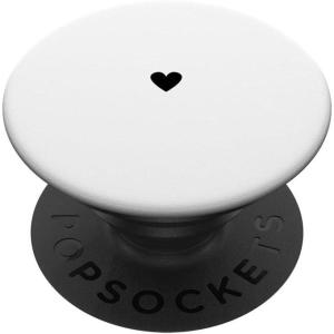 PopSockets Phone Grip, Heart, Cute – Small Black Heart PopSockets PopGrip for MagSafe(Adhesive PopGrip)