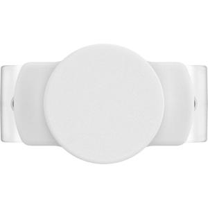 PopSockets Phone Grip Slide for Phones and Cases, Sliding Phone Grip with Expanding Kickstand – Clear on White(White Stretch)