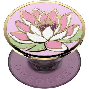 PopSockets Phone Grip for MagSafe with Kickstand, Magnetic Stand, Swappable Top, Secure Hold for iPhone MagSafe Cases, Phone & Tablet Grip – Dusty Rose(Water Lily)
