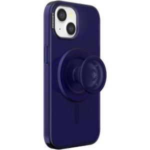 PopSockets iPhone 15 Pro Max Case with Round Phone Grip Compatible with MagSafe, Phone Case for iPhone 15 Pro Max, Wireless Charging Compatible – Black Translucent(Navy)