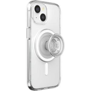 PopSockets iPhone 15 Pro Max Case with Round Phone Grip Compatible with MagSafe, Phone Case for iPhone 15 Pro Max, Wireless Charging Compatible – Black Translucent(Clear)