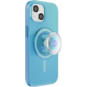 PopSockets iPhone 15 Pro Max Case with Round Phone Grip Compatible with MagSafe, Phone Case for iPhone 15 Pro Max, Wireless Charging Compatible – Black Translucent(Blue Opalescent)