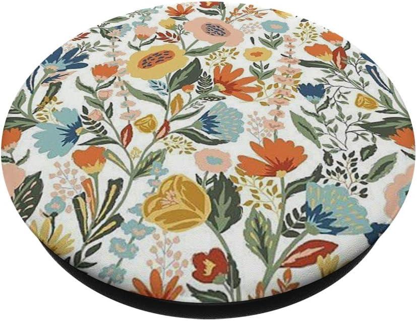 imageCute Floral Teal Hibiscus Pattern On White Pop Mount Socket PopSockets PopGrip for MagSafeAdhesive PopGrip