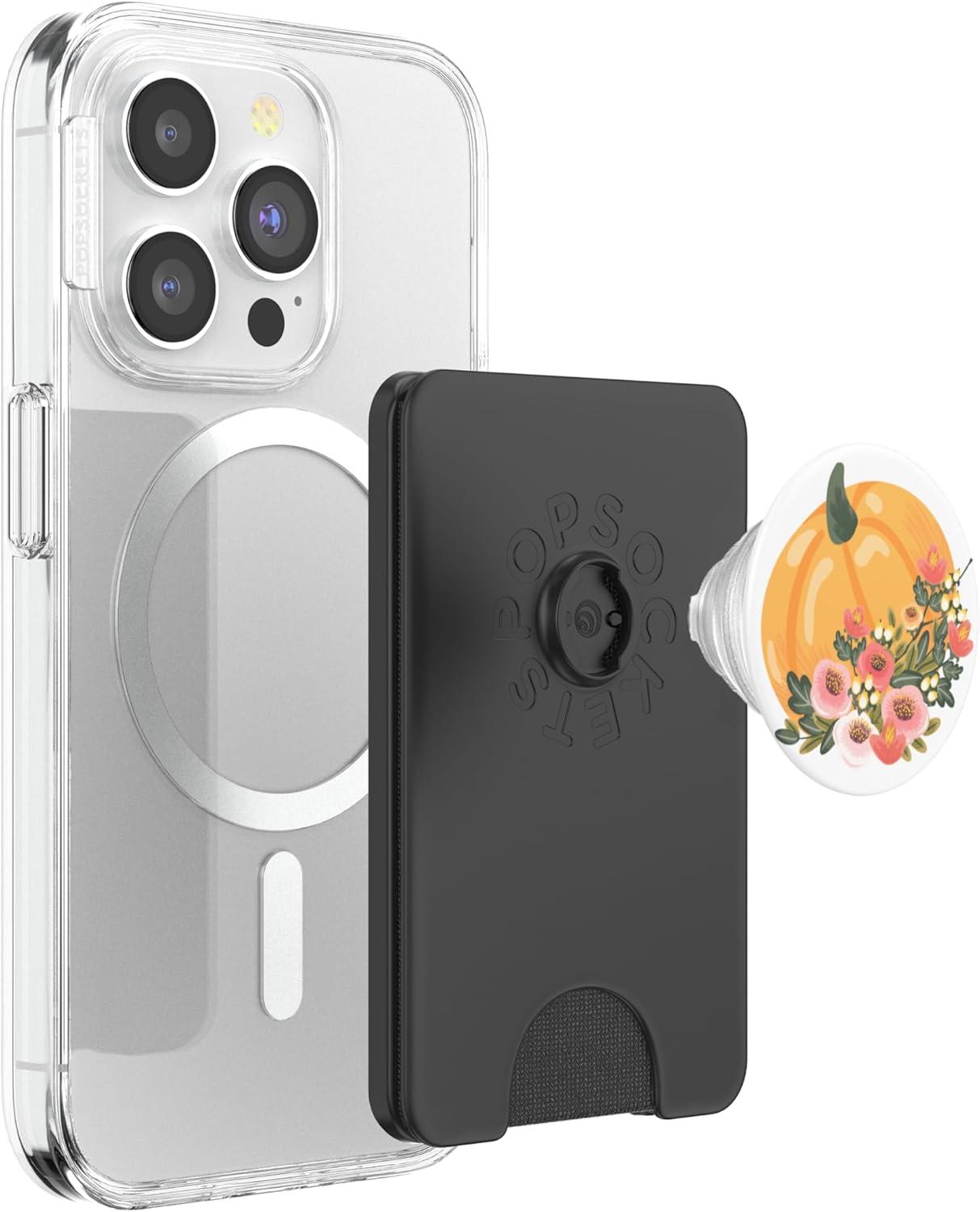imagePopSockets Fall Phone Grip amp Stand Floral Pumpkin PopSockets Adhesive PopGripMagnetic PopWallet