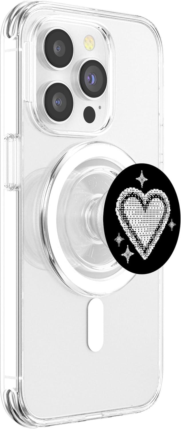 imagePopSockets Phone Grip  Heart PopSocket  Pixel Heart PopSockets Adhesive PopGripMagnetic PopGrip