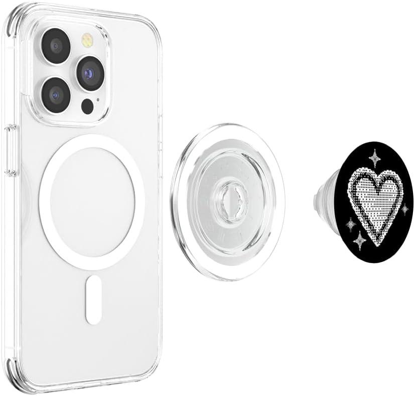 imagePopSockets Phone Grip  Heart PopSocket  Pixel Heart PopSockets Adhesive PopGripMagnetic PopGrip