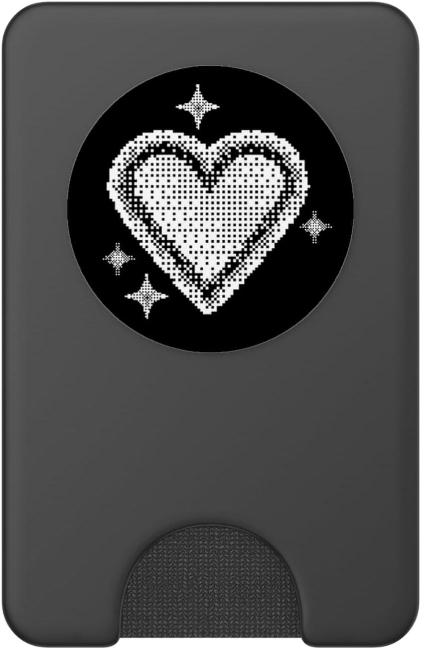 imagePopSockets Phone Grip Heart PopSocket Pixel Heart PopSockets Adhesive PopGripMagnetic PopWallet