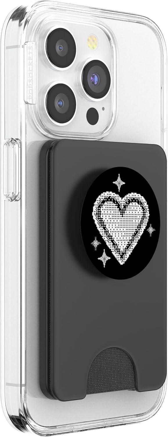 imagePopSockets Phone Grip Heart PopSocket Pixel Heart PopSockets Adhesive PopGripMagnetic PopWallet